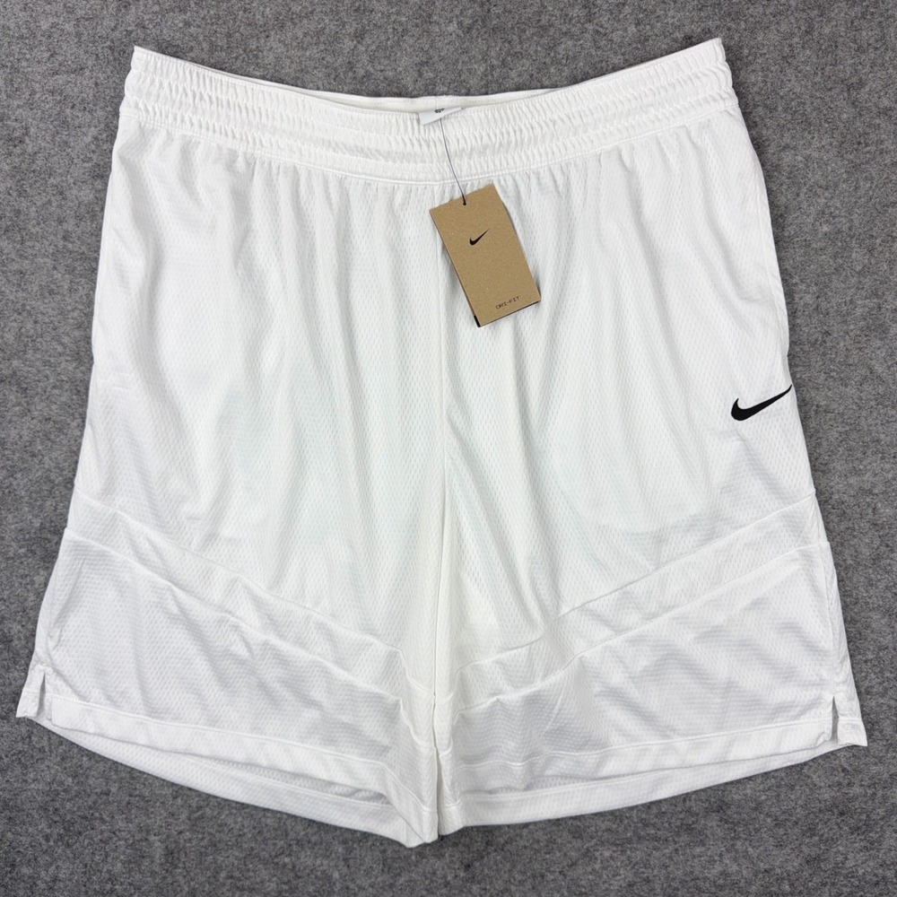 NWT Nike Shorts Mens XXL White Icon+ Dri-Fit Basketball Athletic Wear DV9524-100